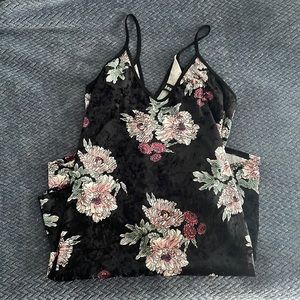 Floral black mini dress